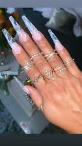 Tumblr Black And Clear Nails Mani Fresh On Twitter Long Acrylic Nails Clear Nail Tips Best Acrylic Nails