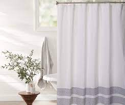Broyhill White Grisaille Trim Shower Curtain Big Lots In 2021 Ruffle Shower Curtains Curtains White Shower Curtain