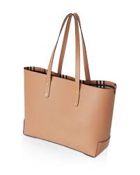 Burberry Small Embossed Crest Leather Tote In Light Camel Gold Natural Lyst