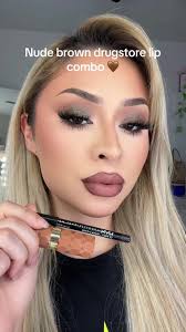 Nude brown drugstore lip combo using only 2 products! NYX lip pencil in  Esspresso and Milani lipstick in Tease ✨ #lipcombo #lipcombotutorial