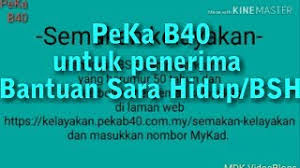 Skim ini ditawarkan kepada rakyat malaysia yang berada dalam lingkungan pendapatan. Semakan Kelayakan Peka B40 Untuk Penerima Bsh Cute766