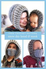 Перевод не получился по техническим причинам. Unisex Winter Hood And Mask Free Crochet Pattern Made With A Twist