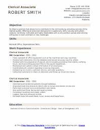 clerical associate resume samples