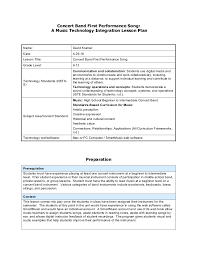 In the first day of music class, students are arguably the most attentive they will be all year. Concert Band First Performance Song A Music Technology Integration L