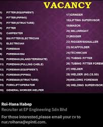 40, 800 kg volume/c ontainer: Oil Gas Vacancies Ep Engineering Sdn Bhd