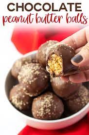 Chocolate Peanut Butter Balls Recipe Peanut Butter Balls Peanut Butter Balls Recipe Desserts With Chocolate Chips