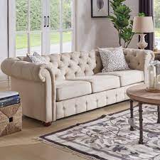 Amazing gallery of interior design and decorating ideas of beige sofa in bedrooms, living rooms, decks/patios by elite interior designers. Knightsbridge Beige Chesterfield Sofa And Seating By Inspire Q Artisan Overstock 8763005