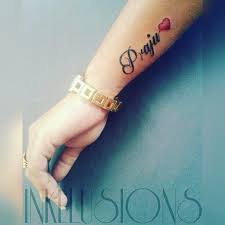 Side Wrist Tattoo Her Name With Love Symbol Wrist Tattoos For Guys Side Wrist Tattoos Name Tattoos On Wrist