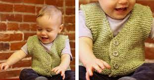Need a new knitting project? Endearing Knitted Baby Vest Free Knitting Pattern
