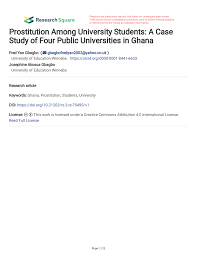 Pdf Prostitution Among University Students A Case Study Of Four Public Universities In Ghana