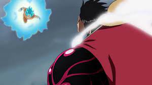 His speed/reaction at the end of db is insane + tracking movements by sensing. Dragon Ball Z X One Piece Goku Super Saiyan Blue Vs Luffy Gear 4 Hd Youtube