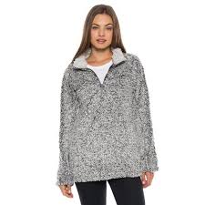 frosty tipped womens stadium pullover in charcoal by true