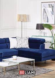 Ecksofa Samtstoff Dunkelblau Norrea Haus Deko Ecksofa Ecksofas
