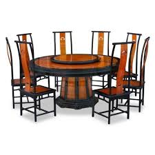 66in Rosewood Round Dining Table With 8 Chairs Ming Design Natural Black By Chinafurnitureon Round Dining Table Round Dining Room Round Wood Dining Table