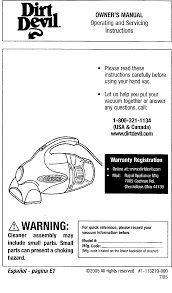 Dirt Devil 0100 User Manual Hand Vac Manuals And Guides L0610088