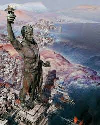 antrophistoria - Recreación de la estatua del Coloso de Rodas, construida  en la isla de Rodas (Grecia) en el 292 a.C. y destruida por un terremoto en  el 226 a.C. Es considerada