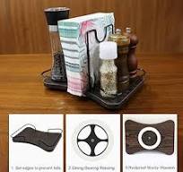 Amazon.com: Napkin Holder for Table, rotating metal upright napkin holder  for salt and pepper shakers, upright paper napkin storage container for ...
