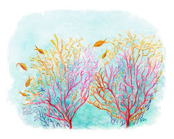 Sea Coral Art Sea Coral Painting Coral Print Sea Coral Watercolor Painting Ocean Art Ocean Decor Ocean Painting Beach Decor Sea Art Print Coral Watercolor Coral Art Coral Painting
