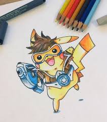 Un Artiste Melange Les Personnages D Overwatch Avec Des Pokemon Dessin Pokemon Art Pikachu Dessin Kawaii
