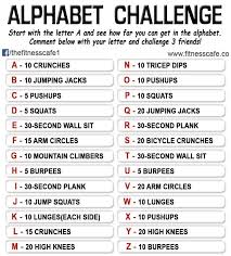 Dan cockerell workout of the day alphabet workout capture. Alphabet Challenge