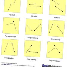 Math Worksheets Parallel Perpendicular Intersecting Basic Geometry Math Worksheets Free Printable Math Worksheets