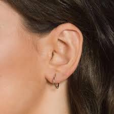 Rose gold plated steel size: 12mm Sleepers Hoops Earrings 10k White Gold Small Camillette