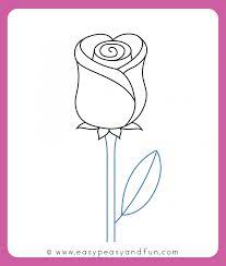 How To Draw A Rose Easy Step By Step For Beginners And Kids Easy Drawings Rose Drawing Rose Step By Step