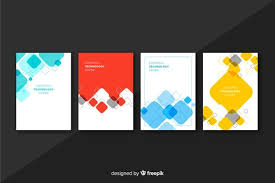 Descarga Gratis Set De Covers Coloridos De Lineas Geometricas In 2020 Vector Free Geometric Lines Calendar Template