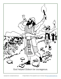 Fishers of men coloring pages. God Helped Gideon Be Courageous Coloring Page