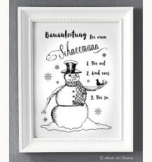 Kunstdruck A4 Schneemann Bauanleitung Lustige Schneebilder Basteln Weihnachten Winter Anleitungen