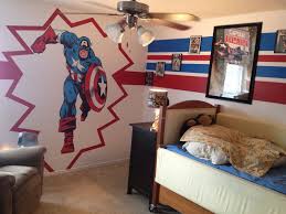 Captain America Room Super Hero Room Fathead Com Plus Framed Poster And Framed Comics On Wall Superhero Room Avengers Boys Rooms Avengers Bedroom