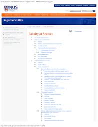 Faculty of Science - NUS Bulletin AY 201213 - Registrars Office -  National University of Singapore