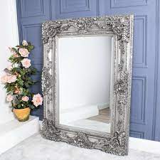 4.4 out of 5 stars with 14 ratings. Large Antique Silver Mirror Heavily Ornate Full Length Wall Decor 120cm X 90cm Ebay