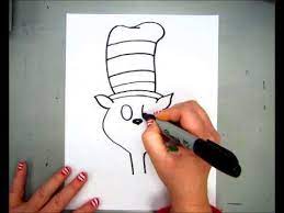 How To Draw The Cat In The Hat Youtube Art Lessons Elementary Dr Seuss Classroom Happy Birthday Dr
