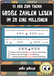 Grosse Zahlen Lesen Im Zr Eine Millionen Zahlenraumerweiterung In 2020 Grosse Zahlen Mathematikunterricht Mathematik