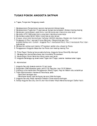 1) menyusun program dan pelaksanaan kegiatan penyuluhan. Doc Tugas Pokok Anggota Satpam Kamparindo Hrd Academia Edu