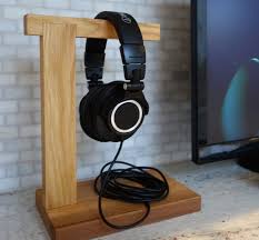 Wood Headphone Stand The Classic Headphone Holder Etsy Diy Headphones Diy Headphone Stand Headphone Stands