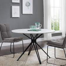 For smaller homes, we have a great selection of dining sets with 4 chairs in many shapes and sizes to fit even the most unique spaces. Southern Enterprises Atticus Round Dining Table Black And White