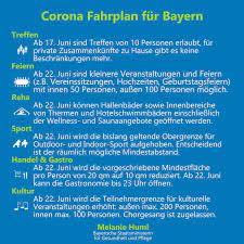 Mehr in den news und hier. Die Anti Corona Massnahmen In Bayern Werden Weiter Gelockert Ab 22 Juni U A Chorgesang Vereinssitzungen Feiern Hallenbader Saunen Wieder Zugelassen Veitshochheim News
