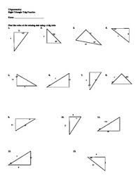 Trigonometry Solve Right Triangles Worksheets Teaching Resources Tpt