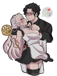 Rule 34 Dev - bbeetleko big_breasts daki_(kimetsu_no_yaiba) demon_slayer  female female_only kimetsu_no_yaiba maid maid_uniform white_hair  yellow_eyes|9255986648