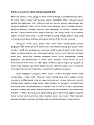 Punca stress di kalangan pelajar politeknik tuanku syed sirajuddin. Punca Gangguan Emosi Di Kalangan Murid