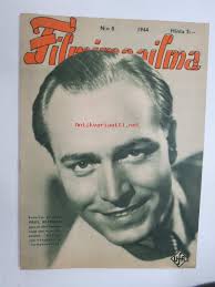 Filmimaailma 1944 nr 8, Kansikuva Paul Klinger, Suomalaisen elokuvan  käsikirjoituspula, Eva Maria Meineke, Värielokuva, Marika Rökk, Veit  Harlan, Winnie Markus, ym.