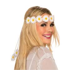 Adult Hippie Daisy Flower Elastic Festival Party Costume Headband  Accessories