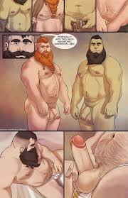 Rule 34 - Balls Bara Beard Before Sex Belly Black Beard Black Hair  Bruteandbrawn Chubby Chubby Male Colored Comic Comic Page Dialogue Dialogue  Bubble Erection Facial Hair Gay Ginger Green Body Green