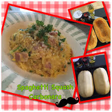Halve Roast Squash Seeded Olive Oil Face Down On Sheet For 45 Minutes In Large Pan Fry 1 Roasted Squash Seeds Spaghetti Squash Carbonara Spaghetti Squash