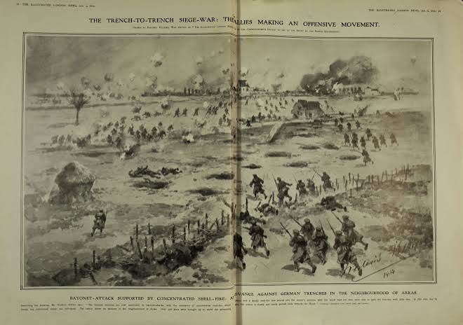 Drawing of a trench siege - The National Archives