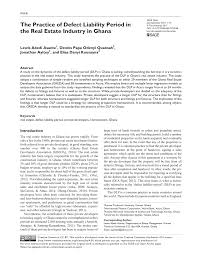 Marking out a defect during defect liability period for new property. Pdf The Practice Of Defect Liability Period In The Real Estate Industry In Ghana