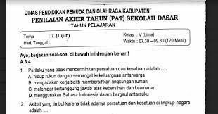 Dalam tema 7 ini terdiri dari 5 muatan pelajaran, antara lain: Soal Ulangan Kelas 5 Tema 7 Kurikulum 2013 Sekolahdasar Net
