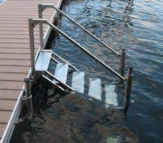 Harmony railing™ | aluminum stair railing installation. Dock Stairs Pier Stairs Water Stairs Lake Stairs Lakefront Living Lake House Outdoor Stairs